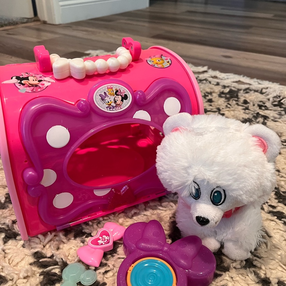 Disney Pink and Purple Pet Carrier with Plush Puppy